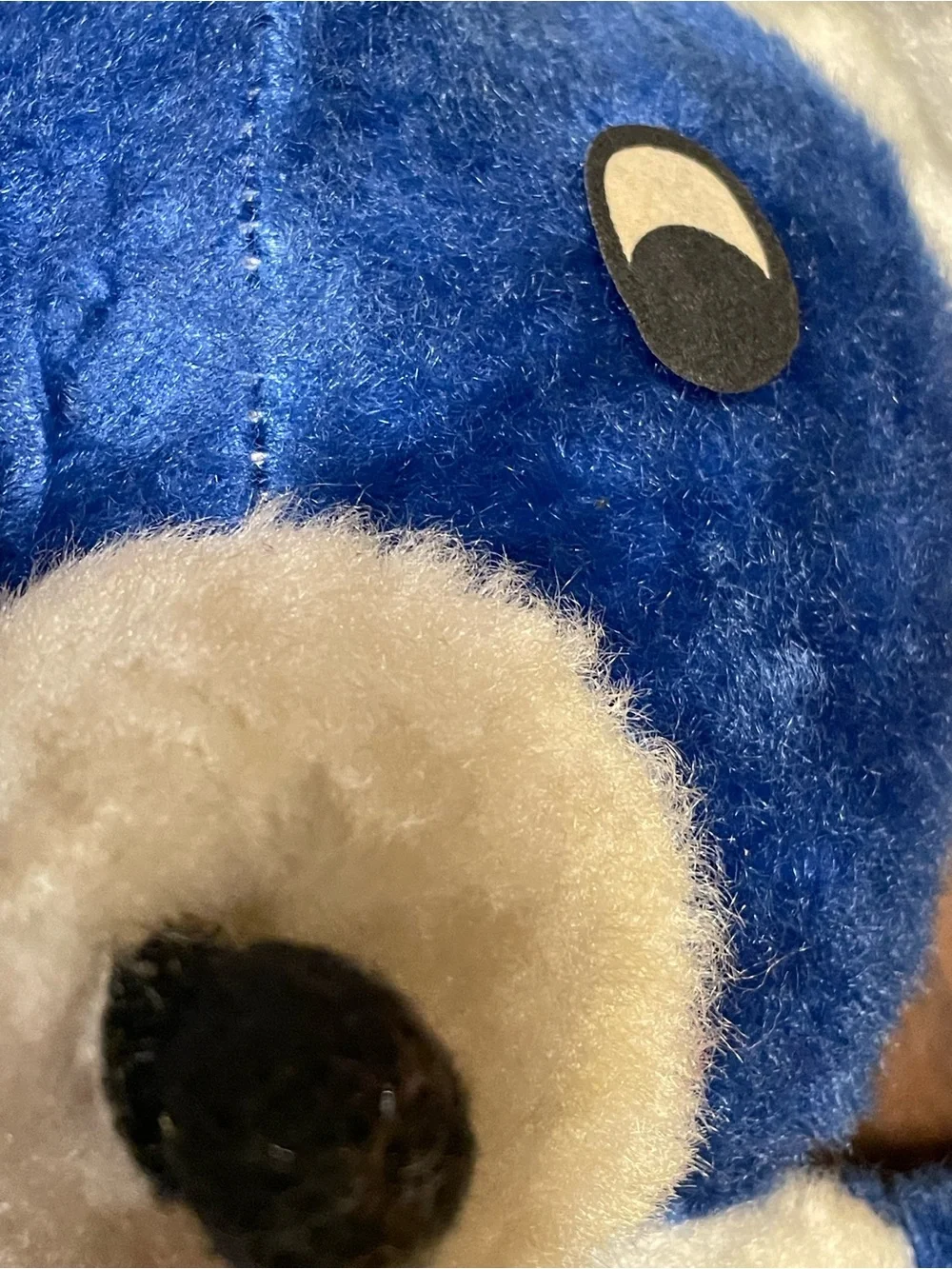 Vintage 50s-60s Blue Teddy Bear Carnival Prize Stuffed Animal 18” Good Condition